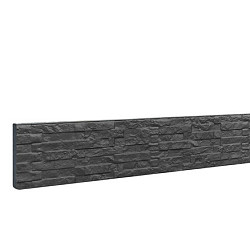 Beton onderplaat dubbelzijdig leisteenmotief 36x3,5x184cm antraciet ongecoat