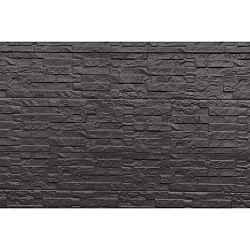 Beton onderplaat dubbelzijdig leisteenmotief 36x3,5x184cm antraciet ongecoat