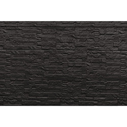 Beton onderplaat dubbelzijdig leisteenmotief 36x3,5x184cm antraciet gecoat