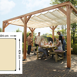 Douglas houtpakket 324x424cm tbv schaduwdoek 290x400cm kleurloos geïmpregneerd