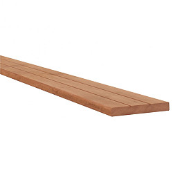 Hardhouten geprofileerd dekdeel 1 zijde V-groeven 1 zijde glad 2,8x19x245cm