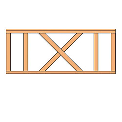 Hekwerk met kruis Douglas type A 178,5x73cm onbehandeld