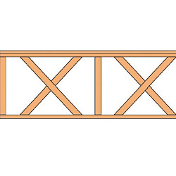 Hekwerk met kruis Douglas type B 228,5x73cm onbehandeld