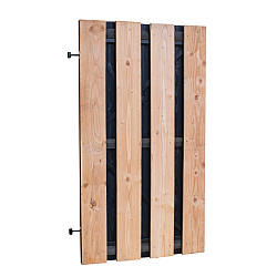 Douglas fijnbezaagde plankendeur met zwarte binnenzijde op zwart verstelbaar frame 100x180cm zwart o