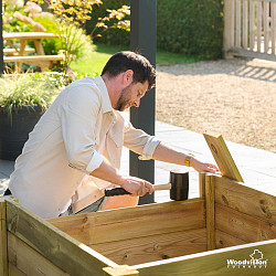 Grenen profielplank (afdekplank) 2,8x13,5x200cm groen geïmpregneerd