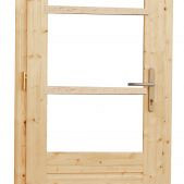 Vuren Enkele 1-ruits opdekdeur met 5-puntssluiting en dubbelglas linksdraaiend 90x201cm onbeha