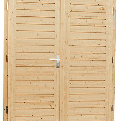 Vuren dubbele dichte opdekdeur met 5-puntssluiting 169x201cm onbehandeld