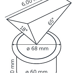 Integrated BIG FLUX ASYMMETRIC Ø60mm (excl. RING 68)