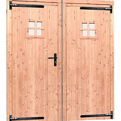 Douglas Dubbele 1-ruits deur inclusief kozijn 168x201cm onbehandeld