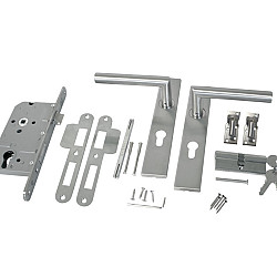 RVS luxe deurbeslagset SKG keurmerk met slotkast cilinder en slot Incl duimen