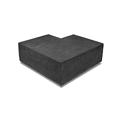 ArtiStone Oud Hollands hoekstuk traptrede 90° buiten 37x15cm Carbon