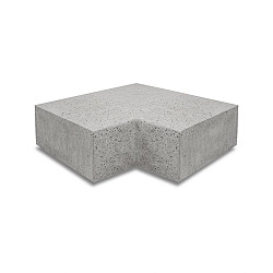 ArtiStone Oud Hollands hoekstuk traptrede 90° binnen 37x15cm Grijs