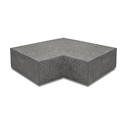 ArtiStone Oud Hollands hoekstuk traptreden 90° binnen 40x20cm Antraciet