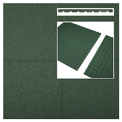 Aslon® SBR rubbertegel 500x500x25 mm groen valhoogte 0.8 meter