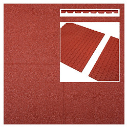 Aslon® SBR rubbertegel 1000x1000x30 mm rood valhoogte 1 meter