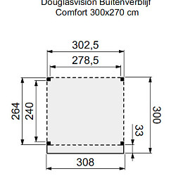 Douglasvision buitenverblijf Comfort 300x270 cm, onbehandeld