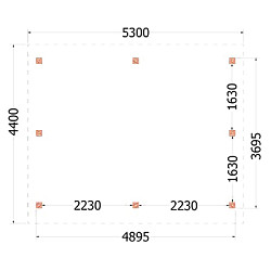 Kapschuur de Hoeve XL 5300x4400x3750mm (bxdxh)