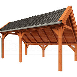 Kapschuur de Hoeve XL 5850x3800x3450mm (bxdxh) links