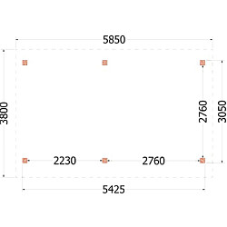 Kapschuur de Hoeve XL 5850x3800x3450mm (bxdxh) links