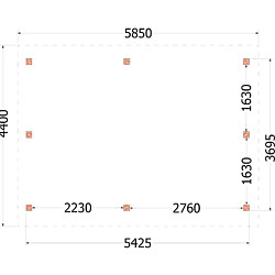 Kapschuur de Hoeve XL 5850x4400x3750mm (bxdxh) links