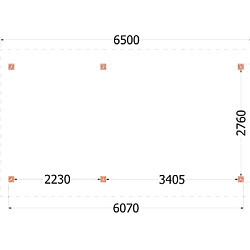 Kapschuur de Hoeve XL 6500x3800x3450mm (bxdxh) links
