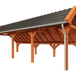 Kapschuur de Hoeve XL 8850x3800x3450mm (bxdxh) links