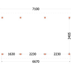 Buitenverblijf Zadeldak XL 7100x4400x4250mm (bxdxh)