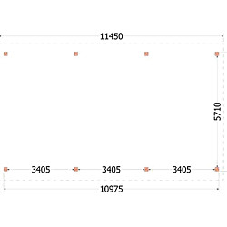 Buitenverblijf Zadeldak XXL 11450x7000x5000mm (bxdxh)