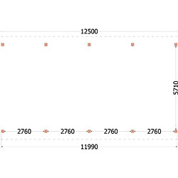 Buitenverblijf Zadeldak XXL 12500x7000x5000mm (bxdxh)