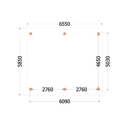 Buitenverblijf Zadeldak XXL 6550x5950x4900mm (bxdxh)