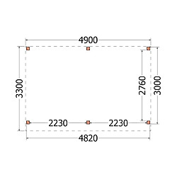 Buitenverblijf Casa 4900x3300x2600mm (bxdxh)