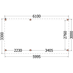 Buitenverblijf Casa 6100x3300x2600mm (bxdxh)