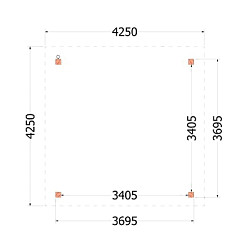 Buitenverblijf Florence 4250x4250x2600mm (bxdxh)