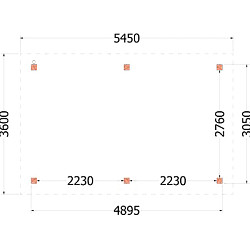Buitenverblijf Florence 5450x3600x2600mm (bxdxh)