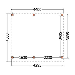 Buitenverblijf Mensa 4400x4000x2600mm (bxdxh)
