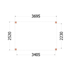Buitenverblijf Palermo 3700x2550x2450mm (bxdxh)
