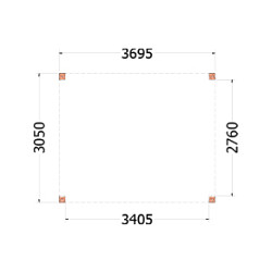Buitenverblijf Palermo 3700x3100x2450mm (bxdxh)