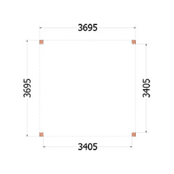 Buitenverblijf Palermo 3700x3700x2450mm (bxdxh)