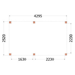 Buitenverblijf Palermo 4300x2550x2450mm (bxdxh)