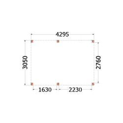 Buitenverblijf Palermo 4300x3100x2450mm (bxdxh)
