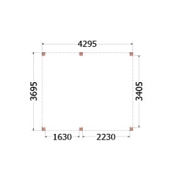 Buitenverblijf Palermo 4300x3700x2450mm (bxdxh)