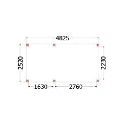 Buitenverblijf Palermo 4850x2550x2450mm (bxdxh)