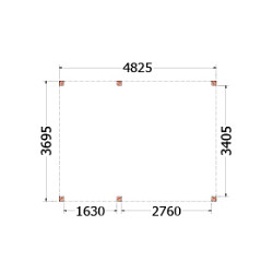 Buitenverblijf Palermo 4850x3700x2450mm (bxdxh)