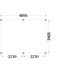 Buitenverblijf Palermo 4900x3700x2450mm (bxdxh)