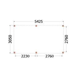 Buitenverblijf Palermo 5450x3100x2450mm (bxdxh)