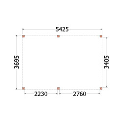 Buitenverblijf Palermo 5450x3700x2450mm (bxdxh)
