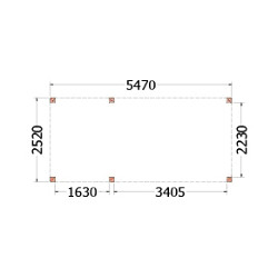 Buitenverblijf Palermo 5500x2550x2450mm (bxdxh)