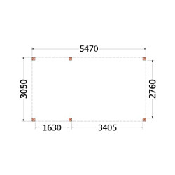 Buitenverblijf Palermo 5500x3100x2450mm (bxdxh)