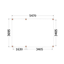 Buitenverblijf Palermo 5500x3700x2450mm (bxdxh)