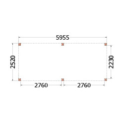 Buitenverblijf Palermo 6000x2550x2450mm (bxdxh)